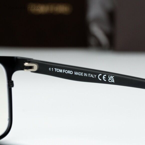 Tom Ford Men Eyeglasses Black Gold Blue Light Block FT5733-B 002 NEW AUTHENTIC - Picture 8 of 10